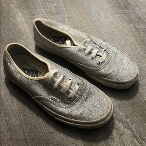 Silver sparkly vans